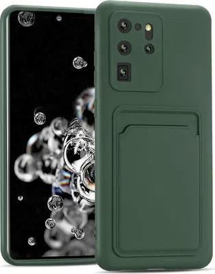 Obrázok produktu pre Puzdro na mobilný telefón pre Samsung Galaxy S20 Ultra cover silikónový ochranný kryt so slotom na kartu Slim Wallet Case, zelené