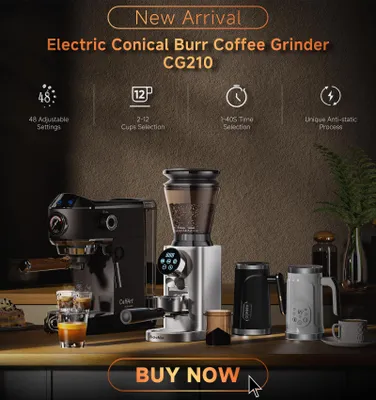 Produktbild von BioloMix Elektrische Kaffeemühle, Kegelmahlwerk, 30 Mahlgradeinstellungen, 300W, Edelstahl, für Espresso und Filterkaffee