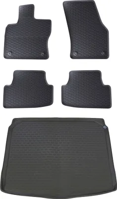 Produktbild von Gummi Kofferraumwanne + Fußmatten Set für Skoda Karoq, Bj. 2017-