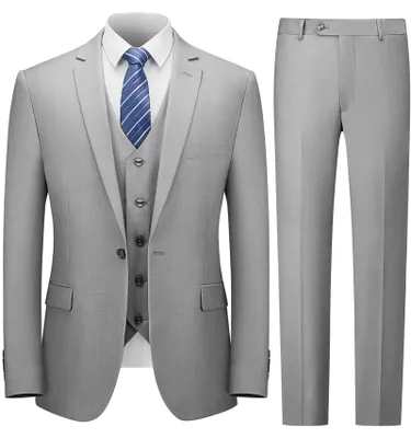 Produktbild von Cooper & Nelson Herrenanzug Slim Fit 3-teilige Anzüge für Herren EIN-Knopf Solid