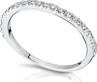 Produktbild von Materia Zirkonia Ring Damen Silber 925 - Stapelringe Stack-Ringe dünn schmal 22 Steine in 16-19mm rhodiniert in Etui