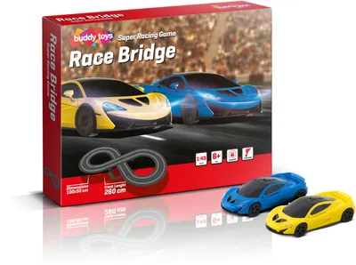 Obrázok produktu pre BUDDY TOYS BST 1263 Autodráha, dĺžka 260 cm, mierka 1/43, autíčka sú vybavené silným magnetom, ovládač s turbom, vhodné pre deti od 6 rokov