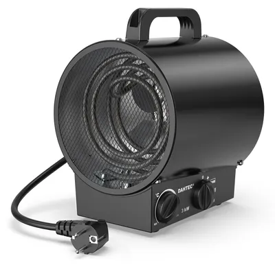 Image de Radiateur électrique d'atelier 3000 W - Noir - 230 Volts - Avec thermostat - Pour garage et atelier