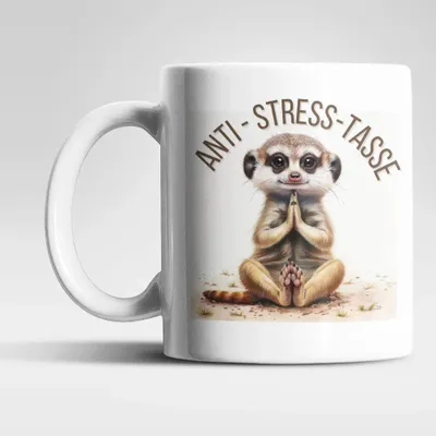 Produktbild von Anti Stress Baby Erdmännchen Kaffeetasse Teetasse Tasse Geschenkidee 325 ml
