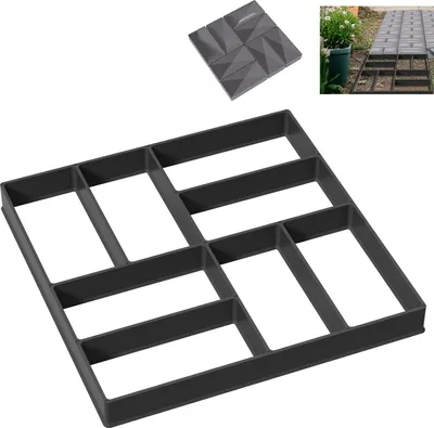 Produktbild von YUENFONG 1x Gehweg Form DIY Pflasterform 8 Kammern, Betonformen 40x40x4 cm, Garten Schablone Gehwegplatten Pflastersteine streichen, Tye D