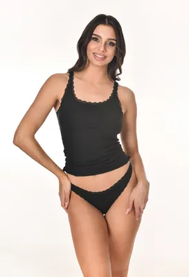 Produktbild von Baumwolle LACE Tanga Women 5er Pack Schwarz XL Maxte