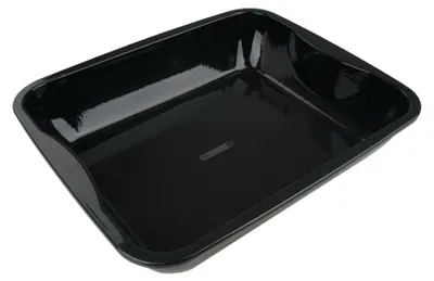 Immagine prodotto di FMprofessional XXL teglia per arrosti 40 x 34 cm BBQ, pirofila di alta qualità, pirofila con bordo extra alto, teglia smaltata, pirofila rettangolare, casseruola versatile (colore: nero)