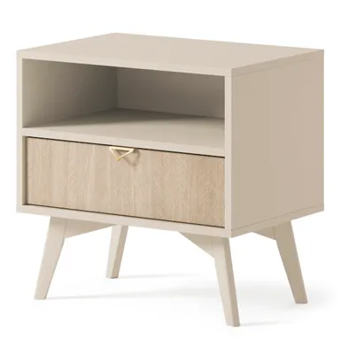 Produktbild von Masseno Nachttisch FORESTA Nachtschrank Beistelltisch für Schlafzimmer 54 x 54 x 38 cm Kieferfarben