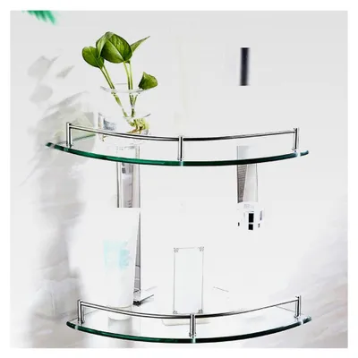 Produktbild von Eckregal aus Glas für das Badezimmer, 6 mm Duschablage für die Ecke