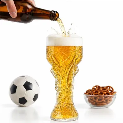 Produktbild von 2026 Fußball-WM Bierglas in Fußballform, 850 ml, kreatives Bierglas für Bier & Cocktails, WM-Party, Must-have für Fans, Barzubehör, Geschenkidee