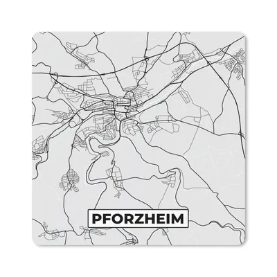 Produktbild von MuchoWow® Mauspad Mousepad Stadtplan - Deutschland - Pforzheim - Karte 20x20 cm - Mousepads - Maus Mat - Pad - Mausunterlage - Desk Mat - Bureauartikeln