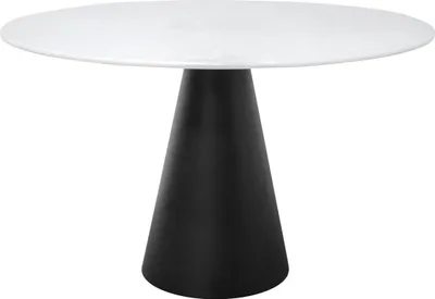 Produktbild von Casa Padrino Designer Esstisch Schwarz / Weiß 120 x H. 76 cm - Esszimmertisch