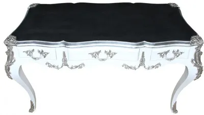 Image de Casa Padrino Luxus Bureau baroque blanc / argent Secrétaire Meubles de luxe