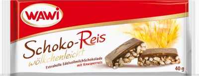 Produktbild von Wawi Schoko-Reis Riegel Edelvollmilch 40g