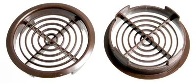 Lüftungsgitter mit Lamellen, 70 mm, Braun, 50 Stück