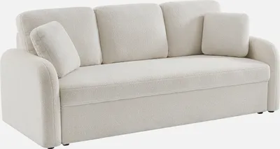 Produktbild von sweeek - 3-Sitzer-Sofa mit weißem Teddy Bouclébezug - Kunstlammfell Weiß