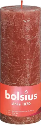 Produktbild von Bolsius Rustiko True Shine Stumpenkerze, 19 x 7 cm, wildleder braun
