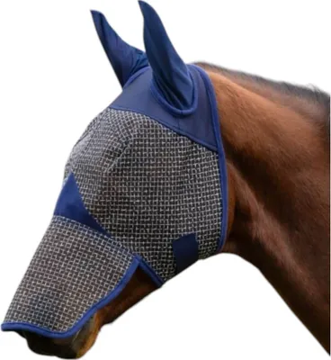 Immagine prodotto di Maschera antimosche Covalliero con protezione per le orecchie e protezione UV - Protezione antimosche Navy Pony