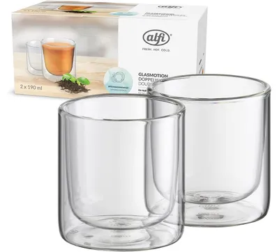Obrázek produktu pro alfi GLASMOTION, 2 kusy, objem 190 ml, průhledné sklo | Číslo produktu: HAN 2420002000 | EAN: 4002458481161