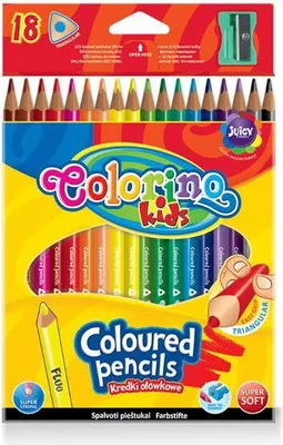 Image de Crayons triangulaires Colorino 18 couleurs + taille-crayon