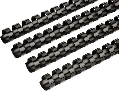 Image de LEITZ 10976 LEITZ Plastikbinderücken, DIN A4, 21 Ringe, 19 mm, schwarz