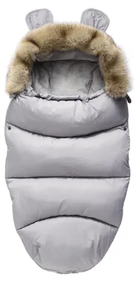 Immagine prodotto di Sacco termico universale per passeggino - Sacco nanna invernale per neonati - Imbottitura calda - Impermeabile - Cotone - 0-12 mesi - Grigio