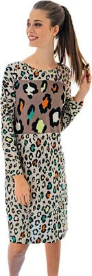Produktbild von Hutschreuther ONE Damen Lounge Shirt Kleid Mehrfarbig Leo Print