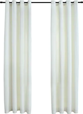 Produktbild von vidaXL Verdunkelungsvorhänge mit Ösen 2 Stk. Samt Creme 140x175 cm