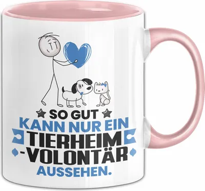 Produktbild von Tierheimvolontär Geschenk Tasse So Gut Kann Nur Ein Tierheimvolontär Aussehen Geschenkidee Kaffee-Becher (Rosa)