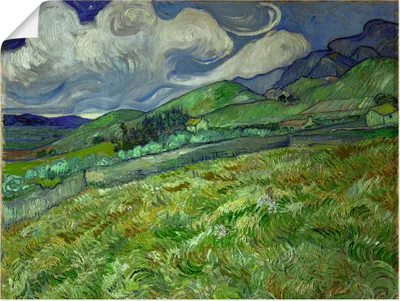 Produktbild von Vincent van Gogh: Berglandschaft hinter dem Hospital Saint-Paul. 1889., Produkt:Poster, Größe:30x40 cm / Poster
