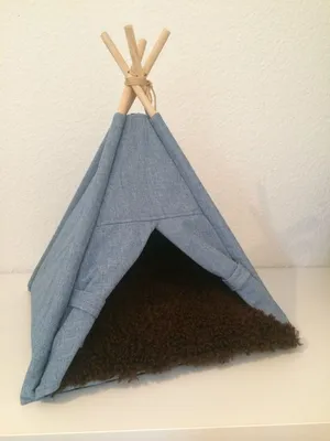 Zdjęcie produktu dla animal-design Namiot tipi MATERIAŁ Wygląd dżinsu Małe psy i koty Legowisko dla psów Legowisko dla kotów Domek dla kotów Legowisko dla psów z prostokątnym wejściem