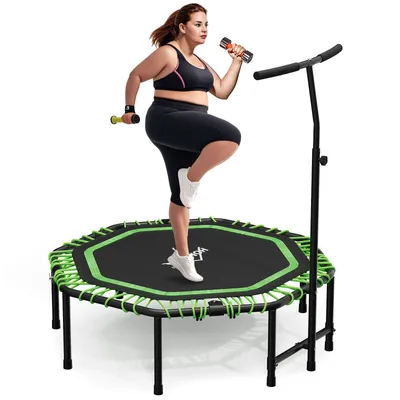 Produktbild von HOMELUX Fitness-Trampolin Ø120cm, 100kg, faltbares Trampolin, höhenverstellbare Griffe.