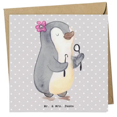 Produktbild von Mr. & Mrs. Panda Glückwunschkarte Zahntechnikerin Herz - Grau Pastell - Geschenk, anlasskarte, doppelkarte, Klappkarte, Grußkarte, faltkarte