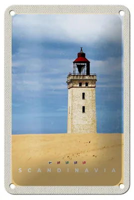 Produktbild von Blechschild Reise 12x18cm Skandinavien Turm Natur Urlaub Trip Schild