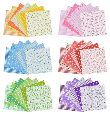 Image de 42 pièces de carrés en patchwork en coton, idéales pour des projets de couture