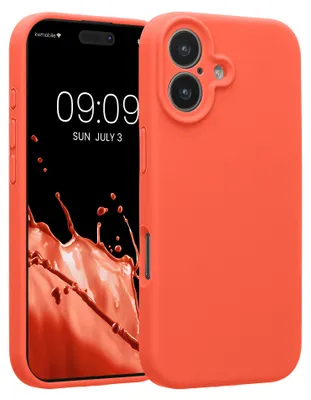 Produktbild von kwmobile Hülle kompatibel mit Apple iPhone 17 - Hülle Silikon gummiert - Handyhülle - Handy Case in Neon Koralle