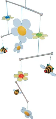 Produktbild von Niermann Leuchten Mobile Sum-Sum - Maße: 50 cm x 30 cm x 60 cm - Farbe: natur, gelb, weiß; 3404