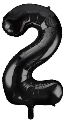Immagine prodotto di Palloncino in foil numero 2 nero