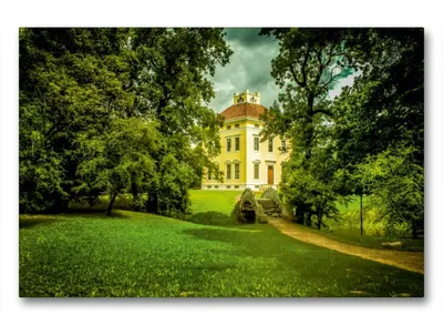 Produktbild von Premium Textil-Leinwand 90x60cm quer Premium Textil-Leinwand 90 cm x 60 cm quer Schloss Luisium | Wandbild, HD-Bild auf Keilrahmen, Fertigbild auf hochwertigem Vlies, Leinwanddruck von Klaus Bösecke