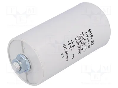 Produktbild von 1x Kondensator: für Motoren, Betrieb Ø45x83mm 30uF 450V -25÷70°C I15KV630K-B Kond