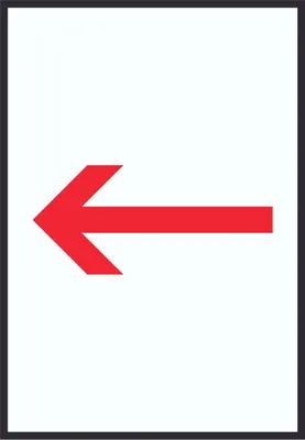 Produktbild von Richtungspfeil links Schild hochkant rot weiss schwarz Pfeil A3 (297x420mm)