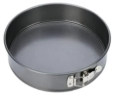 Springform 24 cm, antihaftbeschichtet, rund, Kohlenstoffstahl, grau