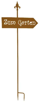 Produktbild von Gartenschild, Stahl, Schriftzug, braun, H 150 cm