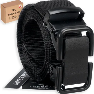 Produktbild von EDIBAZZAR | Herren Schwarzer Gürtel für Hosen Damen Automatische Schnalle Breiter Gürtel 120cm