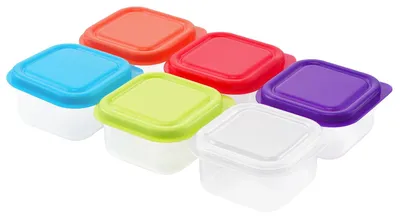 6 Mini-Vorratsbehälter 70 ml, luftdicht, stapelbar, wiederverwendbar