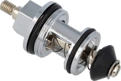 A close-up studio shot of a plumbing valve component.