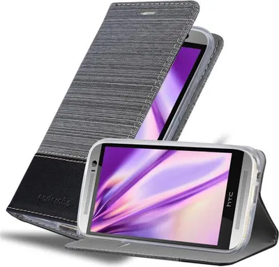 Produktbild von Cadorabo Hülle für HTC ONE M8 Schutzhülle in Grau Handy Hülle Etui Book Case Cover