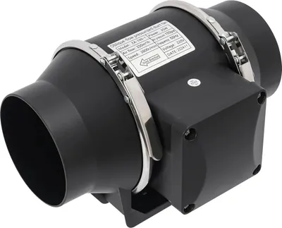 Produktbild von Rohrventilator - Abluftventilator - Luftleistung 220 m³/h - 35 W Leise - 150 Pa Druck - 2600 U/min Motor - Für Küche Bad Keller - Schwarz