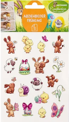 Produktbild von Heitmann Eierfarben Deko Set Eier Ostern färben dekorieren Tabletten Aufkleber
