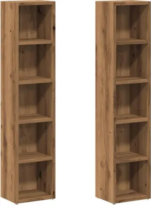 Obrázok produktu pre vidaXL CD police 2 ks Dub remeselný 21x16x93,5 cm Materiál na báze dreva